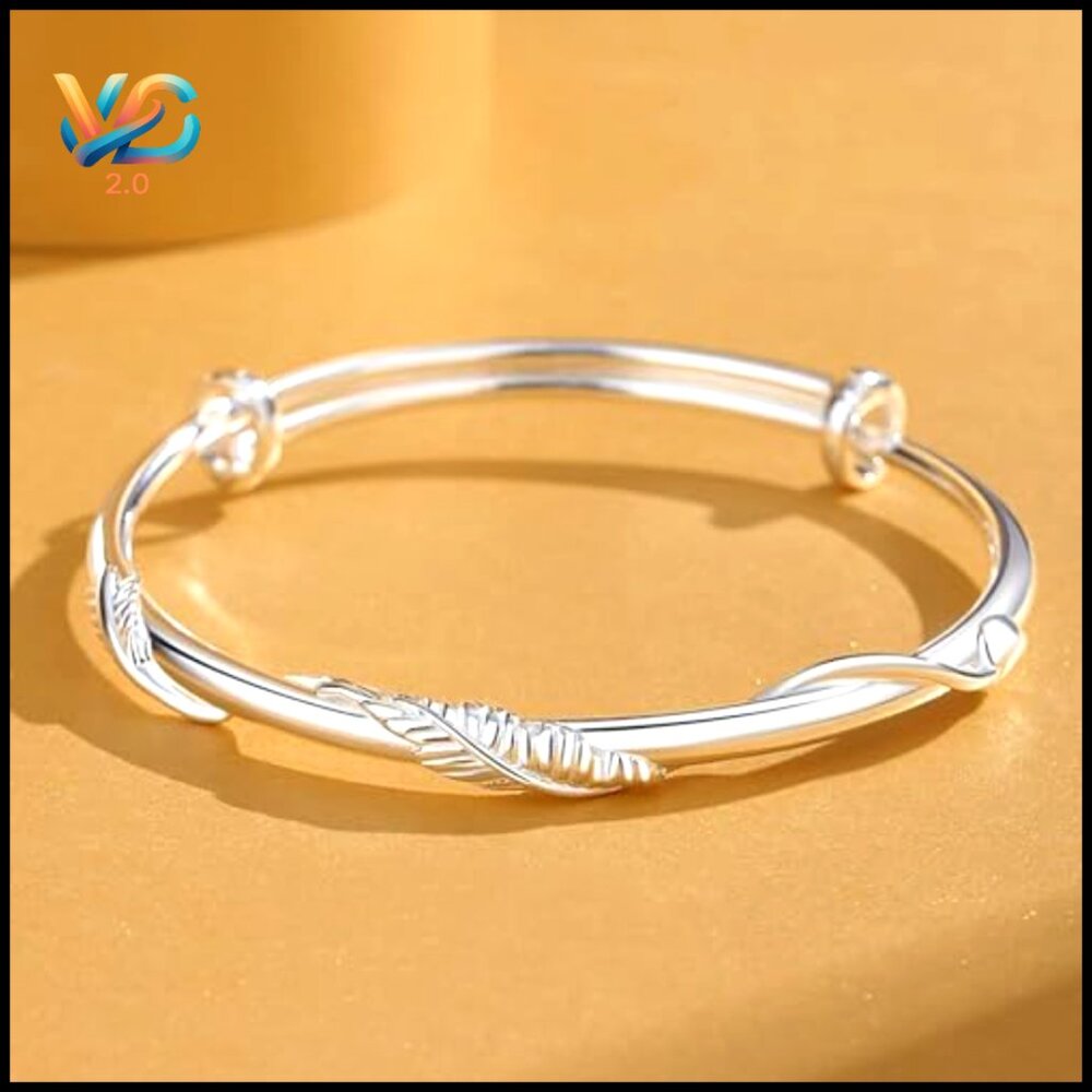 925 Sterling Silver Adjustable Bangle Bracelet, S… - image 3
